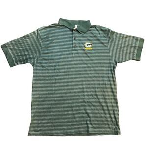 green bay packers striped polo medium